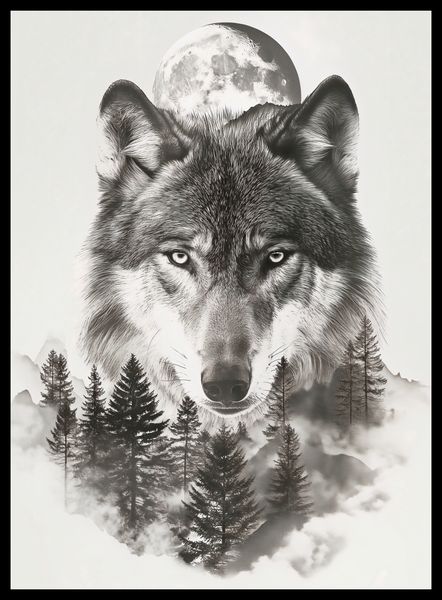 Plakat 40x55cm Wilczy Duch Lasu zdjęcie 2