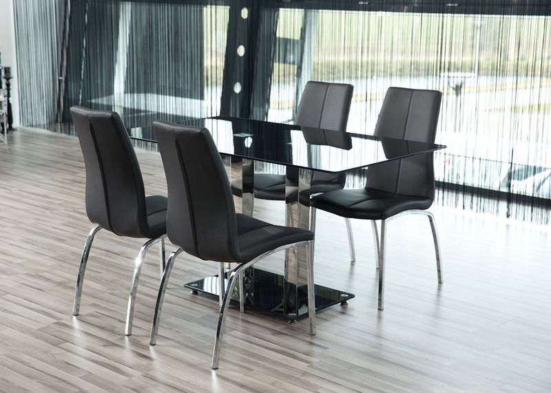 Krzesło Asama czarne tapicerowane zdjęcie 2