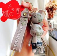 Brelok do kluczy Punk na Halloween szkielet Voodoo miś F31_Różowy