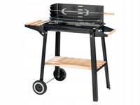 DUŻY GRILL OGRODOWY NA KOŁACH ROŻNO PÓŁKI GRILL XL