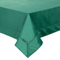 Obrus elegancki z welwetu z ozdobną Kantą 145X220 c. zielony