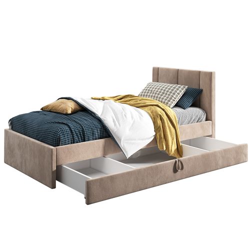 Łóżko młodzieżowe 100x200 Basic Luka, Czarny, Szuflada na Arena.pl