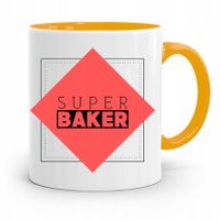 Kubek Żółty Dla Piekarza Super Baker Prezent Z Nadrukiem Ze Zdjęciem