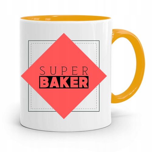 Kubek Żółty Dla Piekarza Super Baker Prezent Z Nadrukiem Ze Zdjęciem na Arena.pl