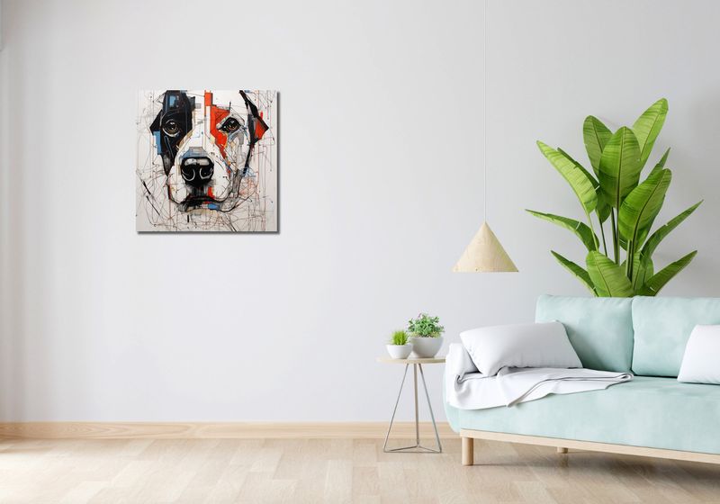 Obraz 60x60cm Przyrysowany Psiak zdjęcie 2