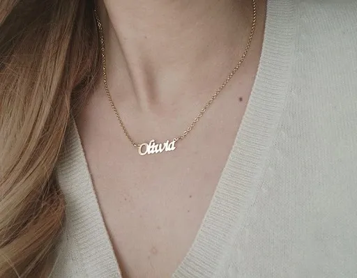 SREBRNY NASZYJNIK Z DOWOLNYM IMIENIEM SŁOWEM IMIĘ zdjęcie 4