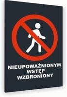 Tabliczka znak informacyjny 40x30 Antracyt WSTĘP WZBRONIONY Dibond