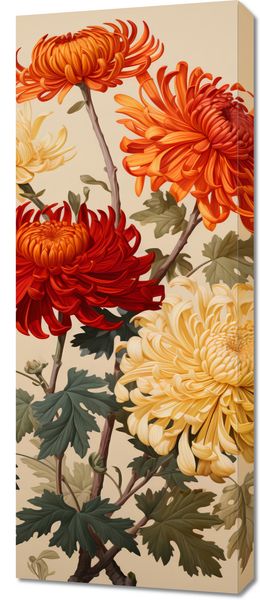Obraz 40x100cm Tańczące Chryzantemy zdjęcie 1