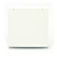 Efapel Logus90 element centralny do gniazda z uziemieniem z pokrywą ip44 biały 90654 TBR