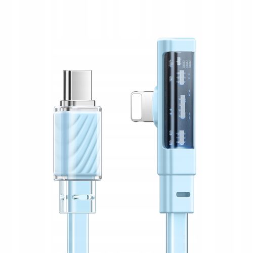 mcdodo kabel kątowy usb-c lightning płaski 36w do iphone 13 14 niebieski 2m na Arena.pl