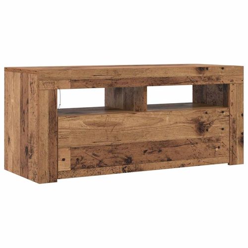 Szafka pod TV z oświetleniem LED, stare drewno, 90x35x40 cm na Arena.pl
