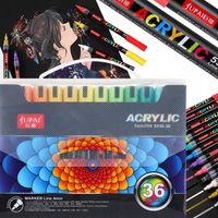 MARKERY AKRYLOWE PISAKI FLAMASTRY MAZAKI JUPAI ZESTAW 36 SZTUK WODOODPORNE