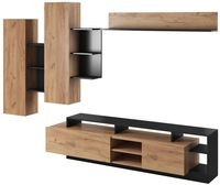 Meblościanka Alva dąb craft złoty / antracyt