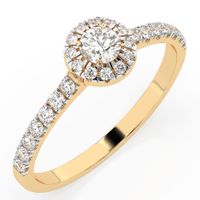 pierścionek z żółtego złota 585 z diamentem (brylantem) 0,45 ct lab