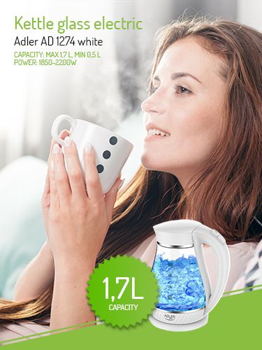 AD 1274 white Czajnik szklany 1,7L na Arena.pl