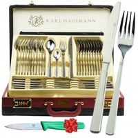 ZESTAW SZTUĆCE SREBRNE POŁYSK PREMIUM 72 el KOMPLET 12 OS WALIZKA + gratis