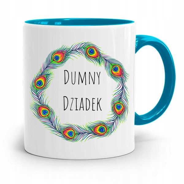 Kubek Błękitny Dzień Dziadka Dumny Dziadek Z Nadrukiem Ze Zdjęciem zdjęcie 1