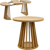 Duży okrągły stół 110 cm rozkładany do 210 LAMEL do salonu loft DĄB ARTISAN