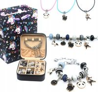 ZESTAW KORALIKÓW DO ROBIENIA BRANSOLETEK BIŻUTERII CHARMS KORALIKI CZARNE