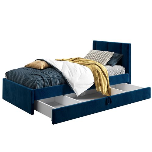 Łóżko młodzieżowe 90x200 Basic Luka, Jasny Szary, Szuflada na Arena.pl