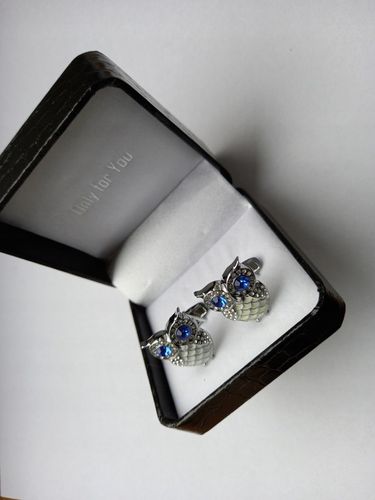 Srebrne spinki do mankietów koszuli Ptak Sowa na Arena.pl