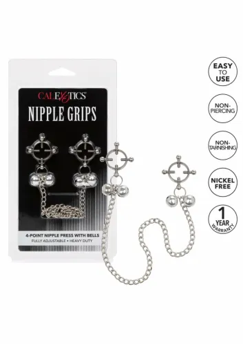 calexotics 4 point nipple press z dzwoneczkami - regulowany system na Arena.pl