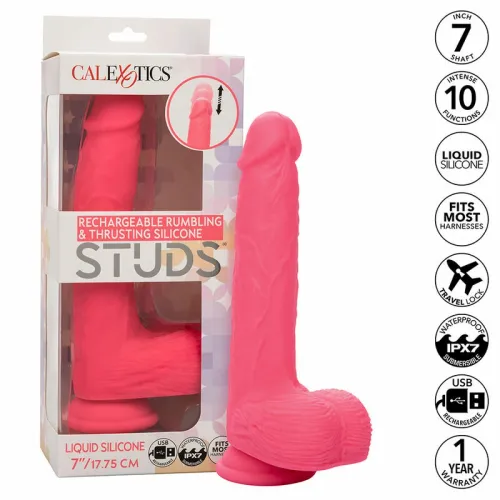 calexotics studs wibrator silikonowy 10 trybow rożowy 17,75 cm na Arena.pl