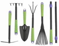 ZESTAW NARZĘDZI OGRODOWYCH ŁOPATKA WIDEŁKI 7 ELEMENTÓW SOLIDNY UNIWERSALNY