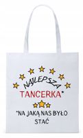 Torba Biała Eco Shopper Dla Tancerki Prezent Z Nadrukiem Ze Zdjęciem