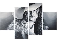 140CM 70 OBRAZ SZARA DAMA ŚCIENNY