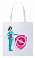 Dla Pielęgniarki Prezent Torba Eco Biała Shopper Z Nadrukiem Ze Zdjęciem