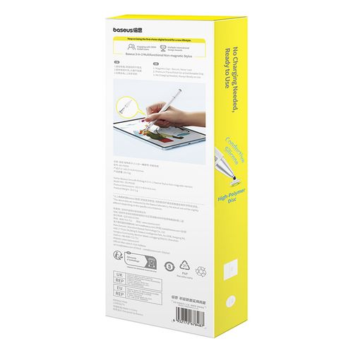 3w1 Rysik pasywny stylus Smooth Writing III - wersja niemagnetyczna - biały na Arena.pl