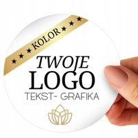 NAKLEJKI ETYKIETY Z LOGO OKRĄGŁE REKLAMOWE KOLOR NA ZAMÓWIENIE GENERATOR