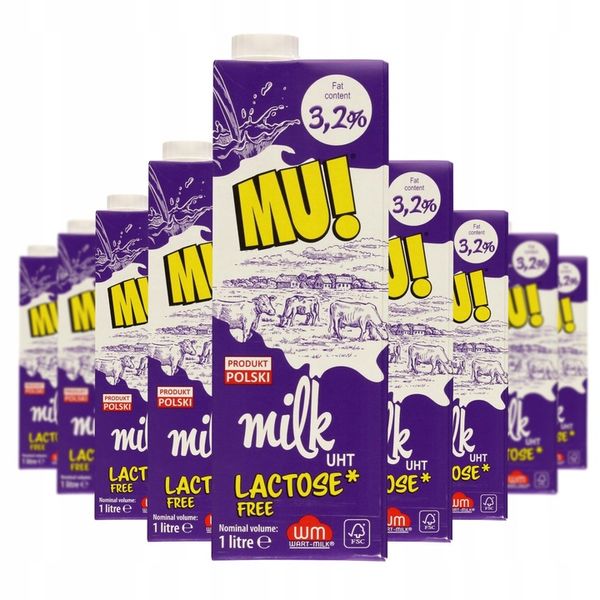 Mleko UHT 1l 3.2% bez laktozy MU! x12szt. zdjęcie 1