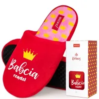 ŚMIESZNE KAPCIE DAMSKIE SUPER BABCIA SOXO PANTOFLE DOMOWE PREZENT DLA BABCI