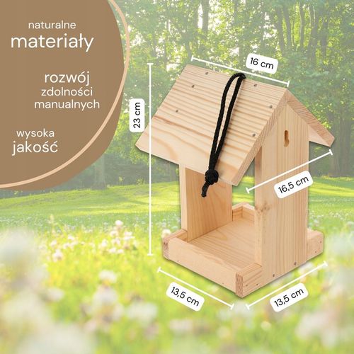 Karmnik dla ptaków drewniany DIY Zestaw do samodzielnego montażu na Arena.pl