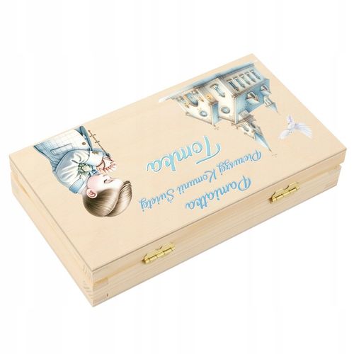 Pamiątka Komunii Świętej dla Chłopca Prezent na Komunię Pudełko na Arena.pl