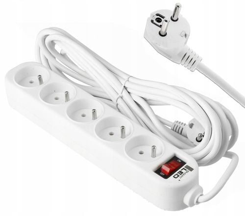 Przedłużacz Listwa Zasilająca Sieciowa 5m 5 Gniazd 230V + Włącznik na Arena.pl