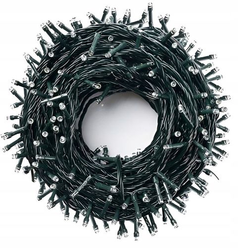 LAMPKI CHOINKOWE 1000 LED BIAŁE ZIMNE IP44 68 M 8 TRYBÓW NA CHOINKĘ na Arena.pl