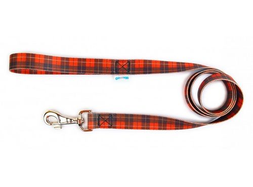 Smycz dla psa z mocnym szyciem kopertowym Matteo 25mm / 130cm szkocka krata na Arena.pl