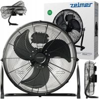 WENTYLATOR PODŁOGOWY ZELMER CYRKULATOR WIATRAK STOJĄCY CICHY CZARNY 70W