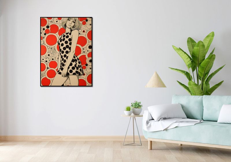 Plakat 75x100cm Czerwone Kropki zdjęcie 4