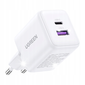 ŁADOWARKA SIECIOWA UGREEN X516 USB + USB-C, GAN, 30W (BIAŁA)