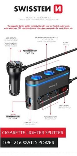 SWISSTEN ŁADOWARKA SAMOCHODOWA USB-C USB ADAPTER na Arena.pl