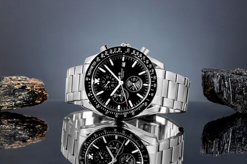 zegarek męski giewont chronograph sapphire srebrno czarny gw8720-b2 na Arena.pl