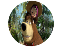 Opłatek na tort Masza i Niedzwiedź