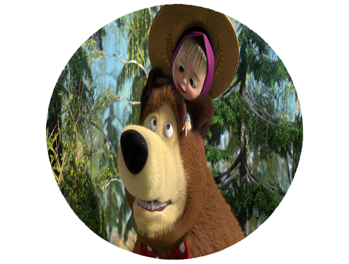 Opłatek na tort Masza i Niedzwiedź zdjęcie 1