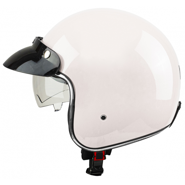 Kask na skuter motocyklowy otwarty z daszkiem BB 588 -przeźroczysta blenda XL biały zdjęcie 9