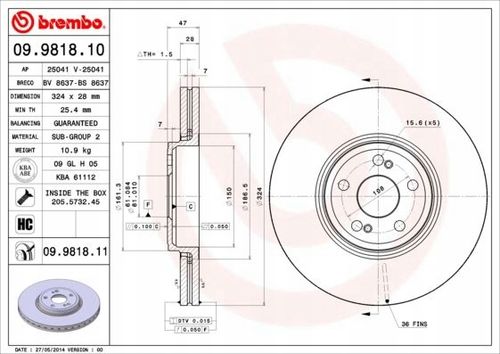TARCZA HAM PRZOD 324X28 V BREMBO na Arena.pl