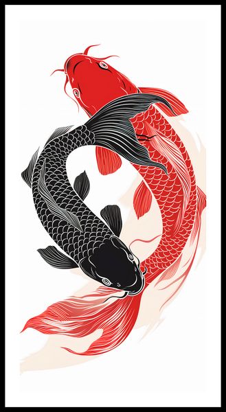 Plakat 50x100cm Yin i Yang Koi zdjęcie 3